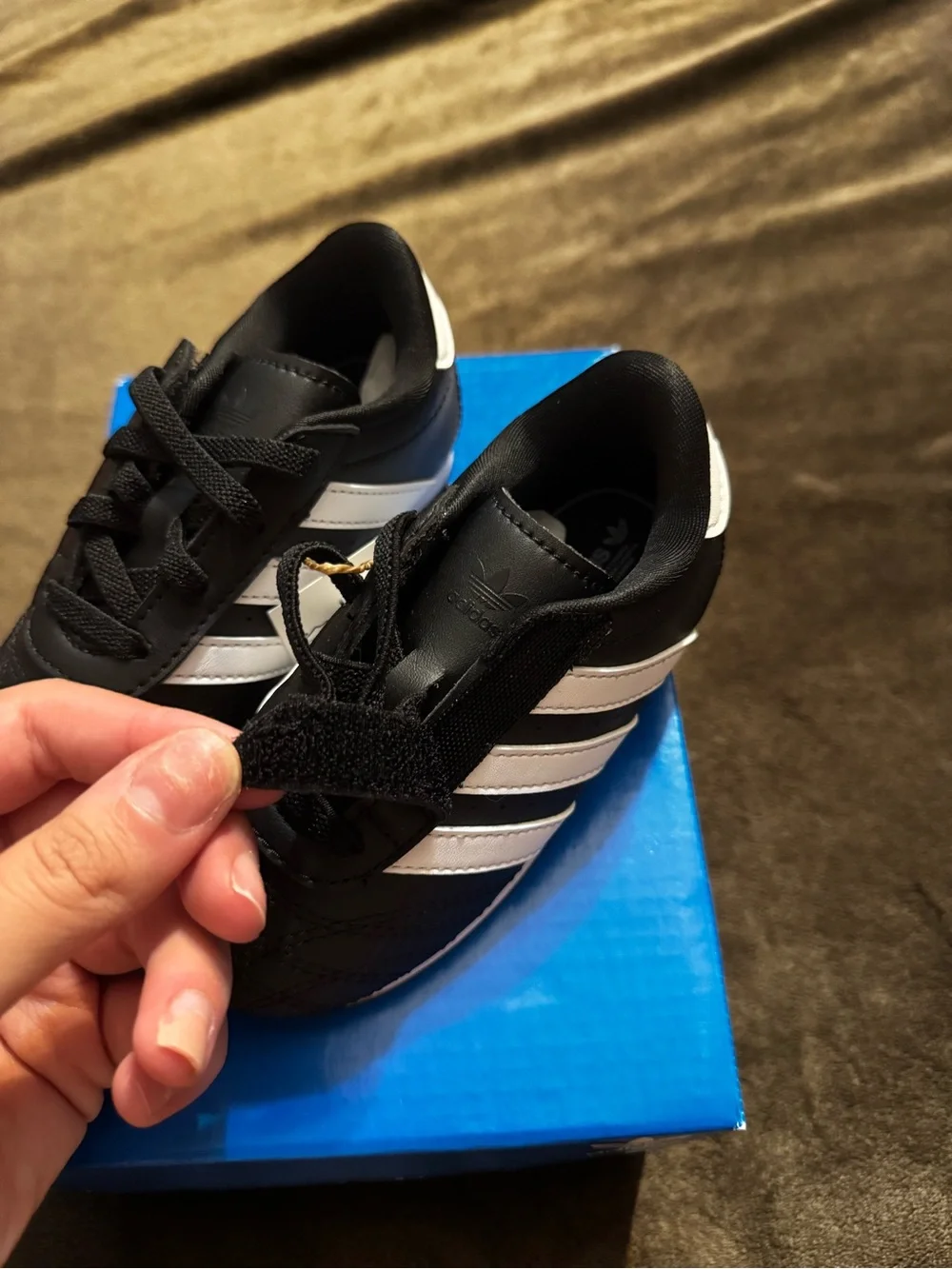 adidas Kids Black and White Classic Stripe Sneakers